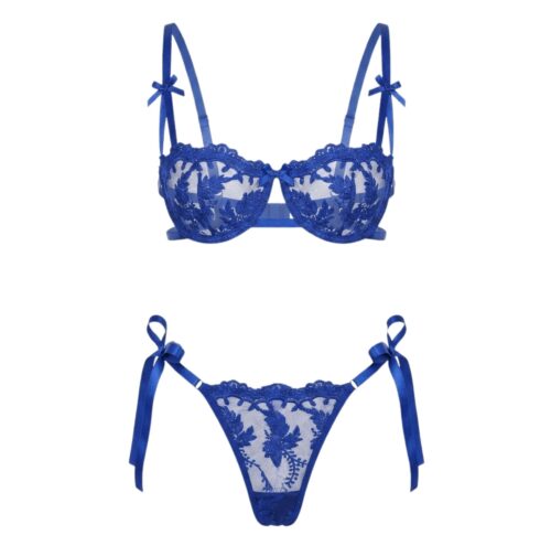 Midnight Blue Leather Lace